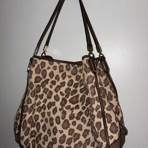 Coach Brown Leopard Print Shoulder Bag